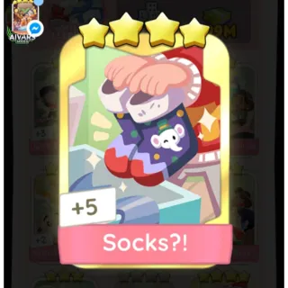 Monopoly Go Golden Blitz 4 ⭐ Sticker Card Socks Set 8