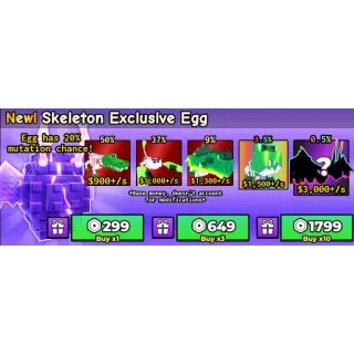 Catch and Tame Skeleton egg x10