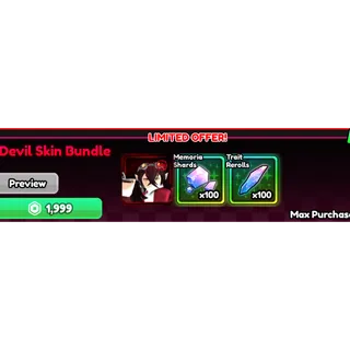  Anime Vanguards Devil Skin Bundle