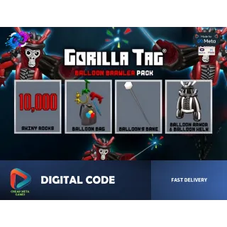 🎈 GORILLA TAG - Balloon Brawler Pack - Official Meta Quest Code - 10k Shiny Rocks + Rare Armor! ⚔️