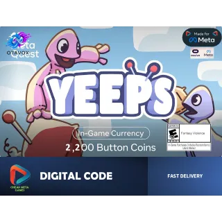🧶 YEEPS: Hide and Seek - 2,200 Button Coins - Official Meta Quest Code 💰