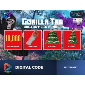🎄 GORILLA TAG - Holiday Fir Pack - Official Meta Quest Code - Rare Skins + 10,000 Shiny Rocks! 💎