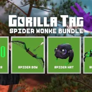 🕷️ SPIDER MONKE BUNDLE (Gorilla Tag DLC) - Official Meta Quest Code - Rare Cosmetics & 10,000 Shiny Rocks! ✨