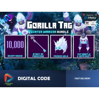 🐒 GORILLA TAG - Winter Warrior Pack - Official Meta Quest Code - Rare Gear + Shiny Rocks! ❄️