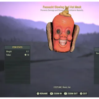 Fasnacht glowing red hot mask
