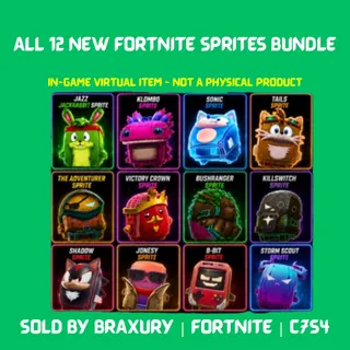 ALL 12 NEW FORTNITE SPRITES BUNDLE