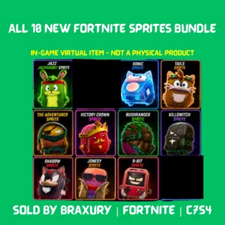 ALL 10 NEW FORTNITE SPRITES BUNDLE