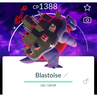 Shiny✨ Blastoise With Dark skies background 