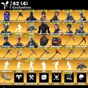 (91 Skins) OG Skull Trooper + OG Raiders Revenge + Black Knight + More!