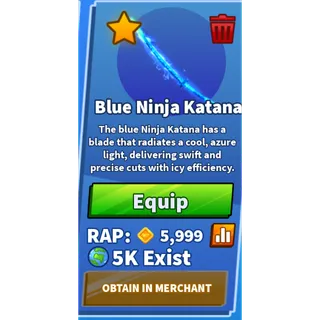 Blue Ninja katana - Blade ball
