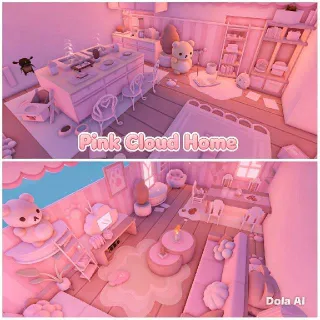 Adopt Me House Build Pink Cloud House