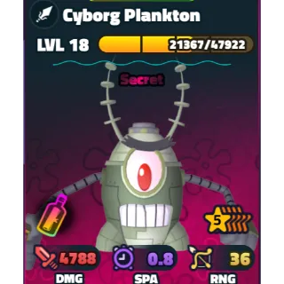 SPONGEBOB TOWER DEFENSE | 5 STAR CYBORG PLANKTON | SECRET FORMULA TRAIT