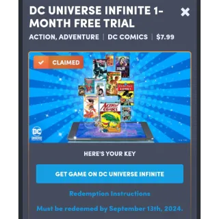 1 month Access to DC UNIVERSE infinite
