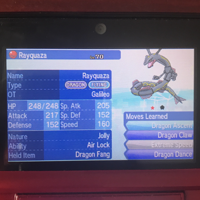 Shiny Rayquaza event pokemon ORAS