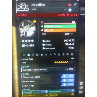 Neptilius pal modded stats fighter