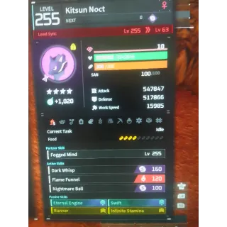 Kitsun noct pal modded stats mount