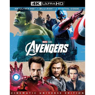 Avengers: The Avengers (2012) 4k iTunes code  (43YR...)