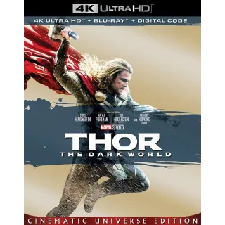Thor: The Dark World (2013)  MA 4k code only (CE9A...)