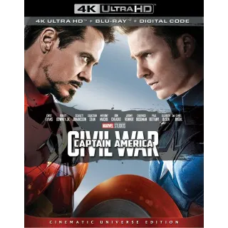 Captain America: Civil War (2016) iTunes code  4k  (7WHT...)