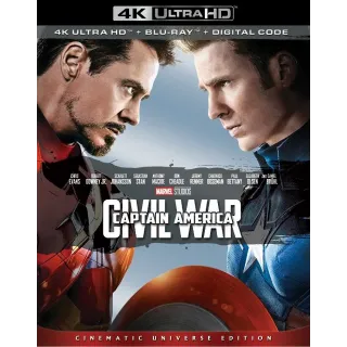 Captain America: Civil War (2016) 4k MA code only  (FU29...)