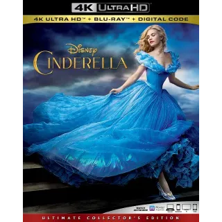 Cinderella live action 4k MA code (8H76...)