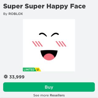 super super happy face limited roblox - Other Collectibles (New) - Gameflip