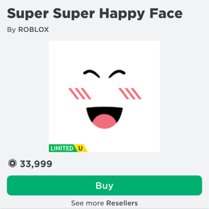 Roblox Limited Item Super Super Happy Face CLEAN CHEAP RARE FAST