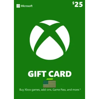 $25.00 USD Xbox Gift Card [INSTANT DELIVERY]