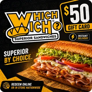 $50.00 USD Which Wich Gift Card⚡️FLASH SALE ⚡️