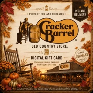 $34.07 Cracker Barrel Gift Card⚡️FLASH SALE ⚡️