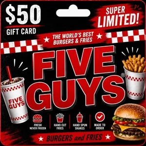$50.00 Five Guys Gift Card⚡️FLASH SALE ⚡️