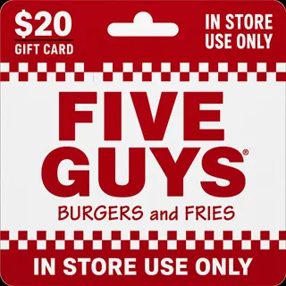$20.00 Five Guys Gift Card (In Store Use Only)⚡️FLASH SALE ⚡️