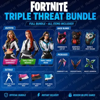Fortnite - Triple Threat (BUNDLE) [Instant Delivery] ⚡️FLASH SALE ⚡️
