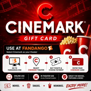 $25.00 Cinemark Gift Card | Use via Fandango for Cinemark Showings  [Instant Delivery]