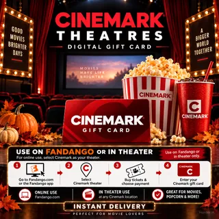 $22.90 Cinemark Gift Card | Use via Fandango for Cinemark Showings  [Instant Delivery]