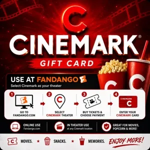 $20.00 Cinemark Gift Card | Use via Fandango for Cinemark Showings  [Instant Delivery]
