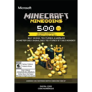 Minecraft - 500 Minecoins - XBOX SERIES X|S, XBOX ONE [INSTANT DELIVERY]