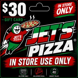 $30.00 Jets Pizza Giftcard (In Store Use Only) [Instant Delivery]