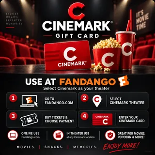 $28.85 Cinemark Gift Card | Use via Fandango for Cinemark Showings  [Instant Delivery]