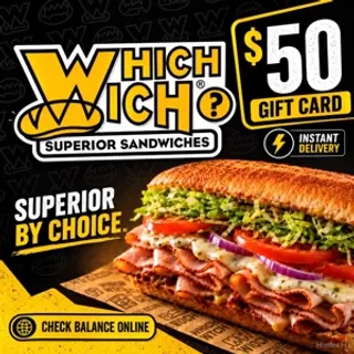 $50.00 USD Which Wich Gift Card⚡️FLASH SALE ⚡️
