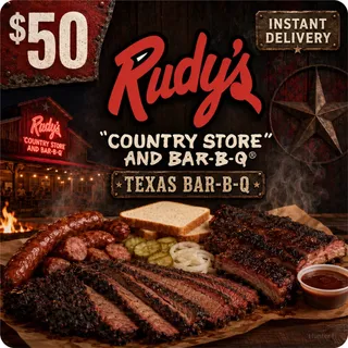 $100.00 Rudy’s BBQ Gift Card⚡️FLASH SALE ⚡️