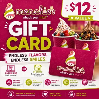 $12.00 Menchie's Frozen Yogurt Gift Card⚡️FLASH SALE ⚡️