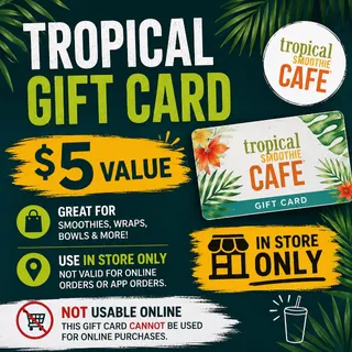 $5.00 Tropical Smoothie Cafe Gift Card⚡️FLASH SALE ⚡️