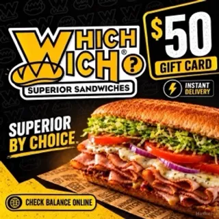 $50.00 USD Which Wich Gift Card⚡️FLASH SALE ⚡️