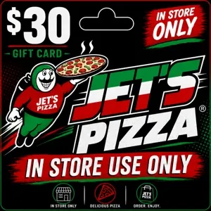 $30.00 Jets Pizza Giftcard (In Store Use Only) [Instant Delivery]