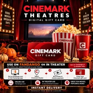 $24.94 Cinemark Gift Card | Use via Fandango for Cinemark Showings  [Instant Delivery]