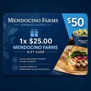 $50 Mendocino Farms Gift Card⚡️FLASH SALE ⚡️