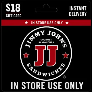 $18.00 Jimmy Johns Giftcard (In Store Use Only) ⚡️FLASH SALE ⚡️