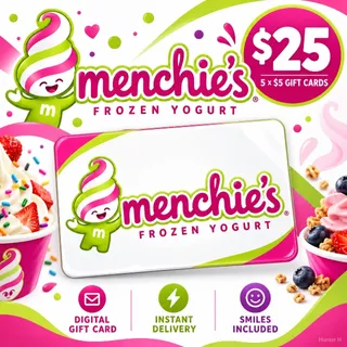 $25.00 Menchie's Frozen Yogurt Gift Card⚡️FLASH SALE ⚡️