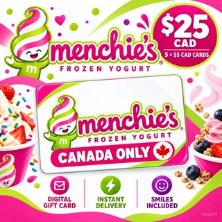 $25.00 CAD Menchie's Frozen Yogurt Gift Card⚡️FLASH SALE ⚡️